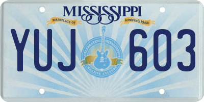 MS license plate YUJ603
