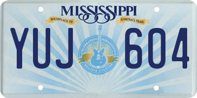 MS license plate YUJ604