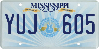 MS license plate YUJ605