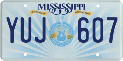 MS license plate YUJ607
