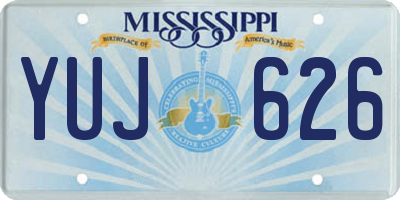 MS license plate YUJ626