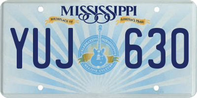 MS license plate YUJ630
