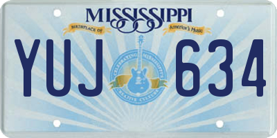 MS license plate YUJ634