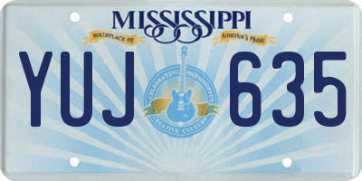 MS license plate YUJ635