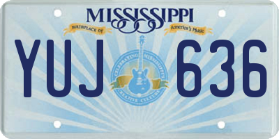 MS license plate YUJ636