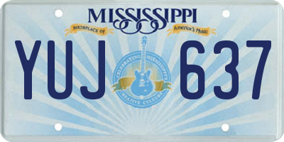 MS license plate YUJ637