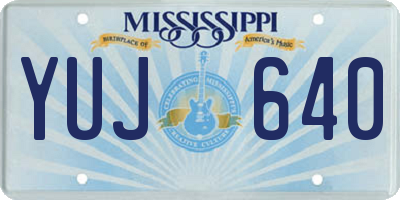 MS license plate YUJ640