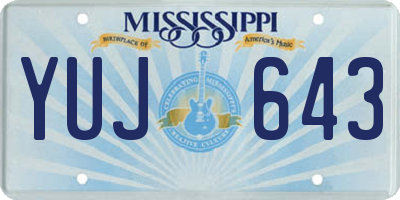 MS license plate YUJ643