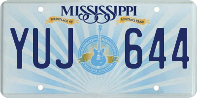 MS license plate YUJ644