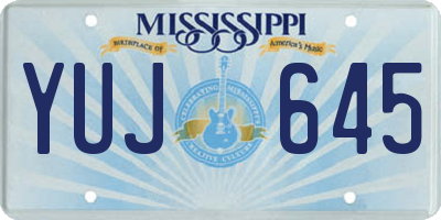 MS license plate YUJ645