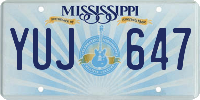 MS license plate YUJ647