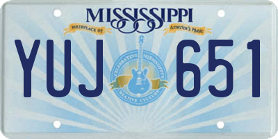 MS license plate YUJ651