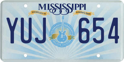 MS license plate YUJ654