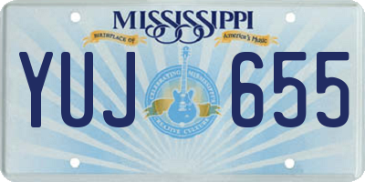 MS license plate YUJ655