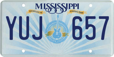 MS license plate YUJ657