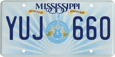 MS license plate YUJ660