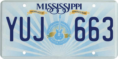 MS license plate YUJ663