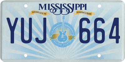 MS license plate YUJ664