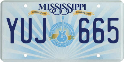 MS license plate YUJ665