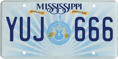 MS license plate YUJ666
