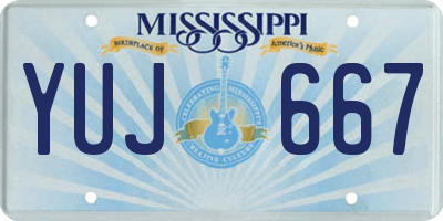 MS license plate YUJ667