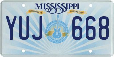 MS license plate YUJ668