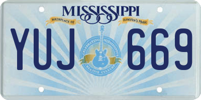 MS license plate YUJ669