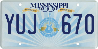 MS license plate YUJ670