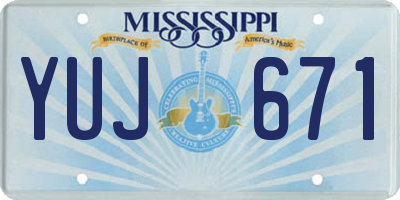 MS license plate YUJ671
