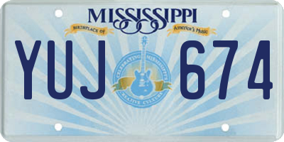 MS license plate YUJ674