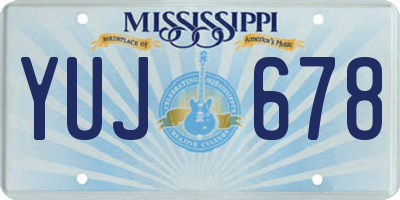 MS license plate YUJ678
