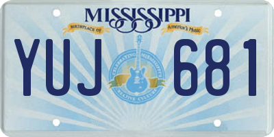 MS license plate YUJ681