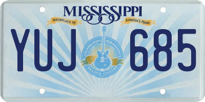 MS license plate YUJ685