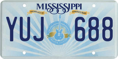 MS license plate YUJ688