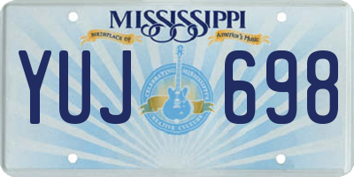 MS license plate YUJ698
