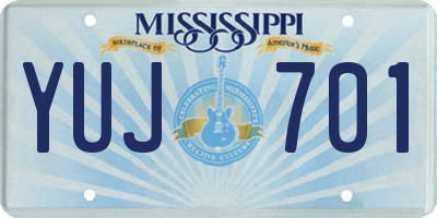 MS license plate YUJ701
