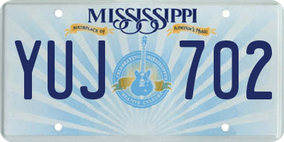 MS license plate YUJ702