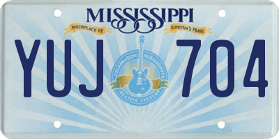 MS license plate YUJ704