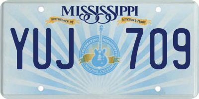 MS license plate YUJ709