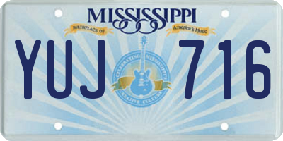 MS license plate YUJ716