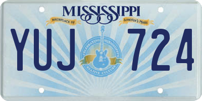 MS license plate YUJ724
