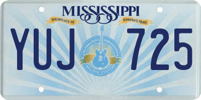 MS license plate YUJ725