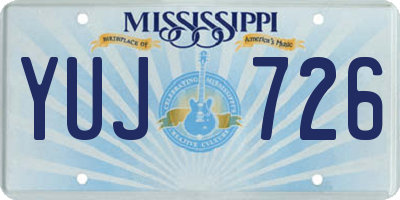 MS license plate YUJ726