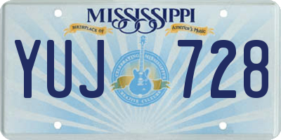 MS license plate YUJ728