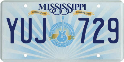 MS license plate YUJ729