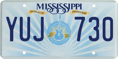 MS license plate YUJ730