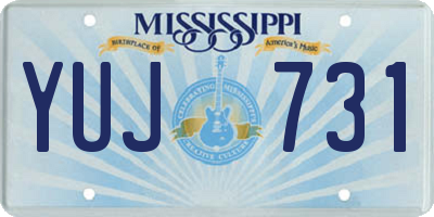 MS license plate YUJ731