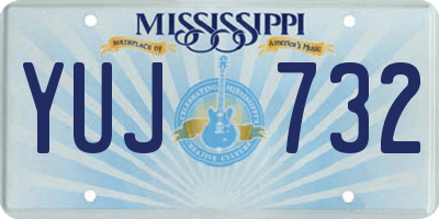 MS license plate YUJ732