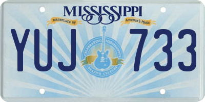 MS license plate YUJ733