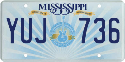 MS license plate YUJ736